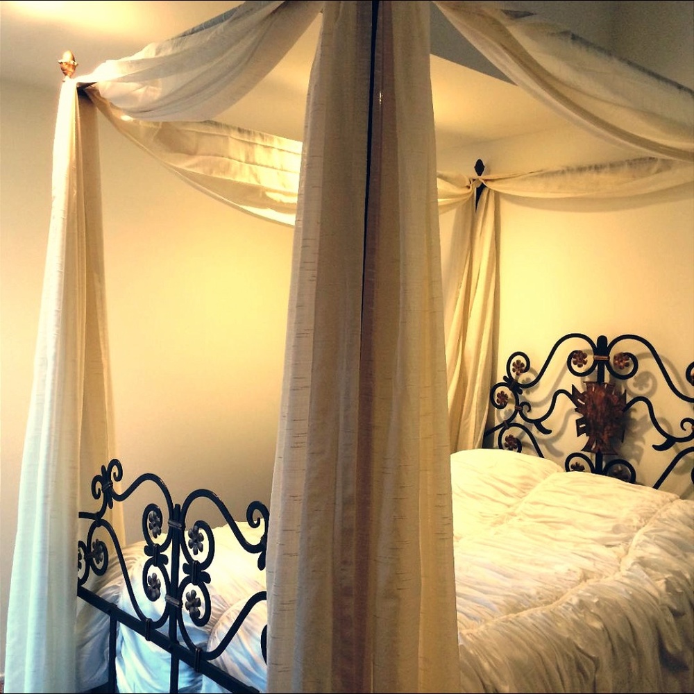 Silk Canopy Bed Curtains. 2 Panels included